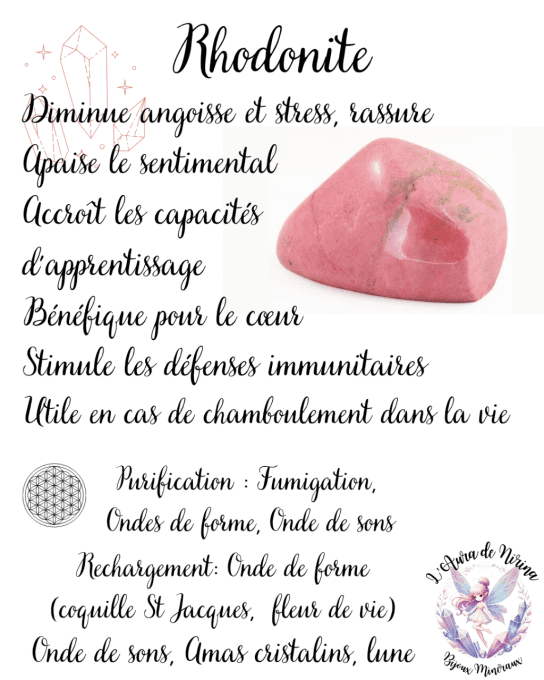 Fée romantique rhodonite