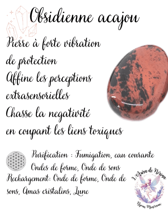 Pierre roulée Obsidienne acajou 