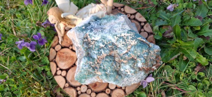 Fluorite cubique sur Gangue