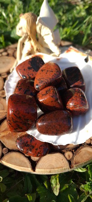 Pierre roulée Obsidienne acajou 