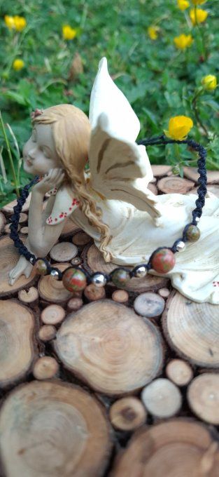 Bracelet macramé Unakite
